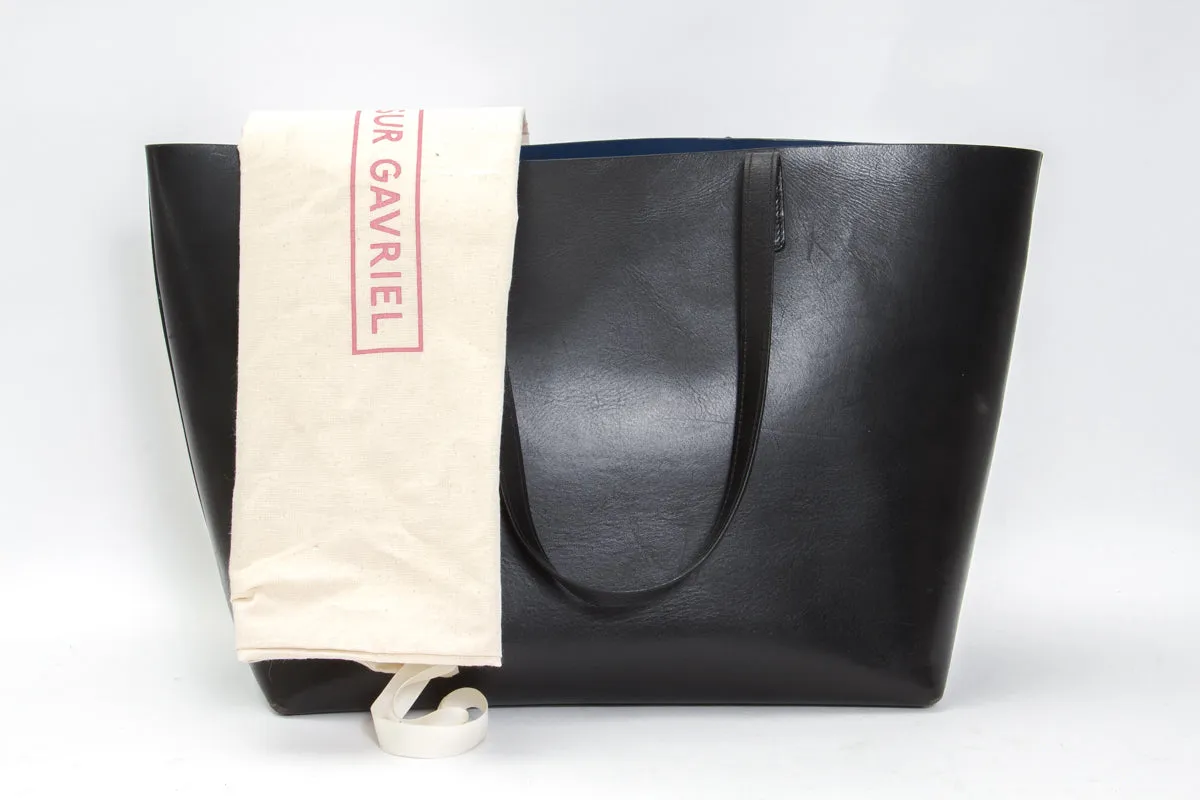 BLACK LEATHER SHOPPER