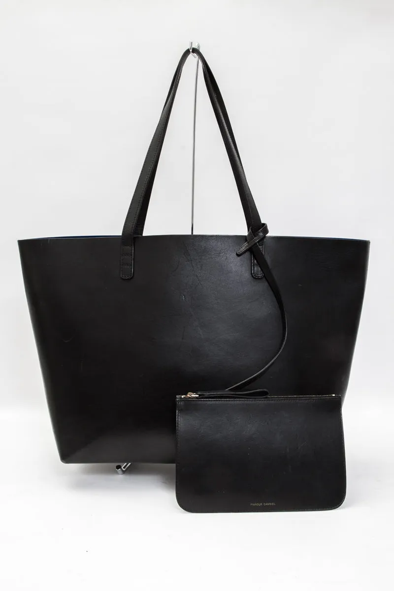 BLACK LEATHER SHOPPER