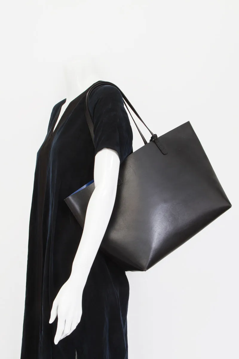 BLACK LEATHER SHOPPER