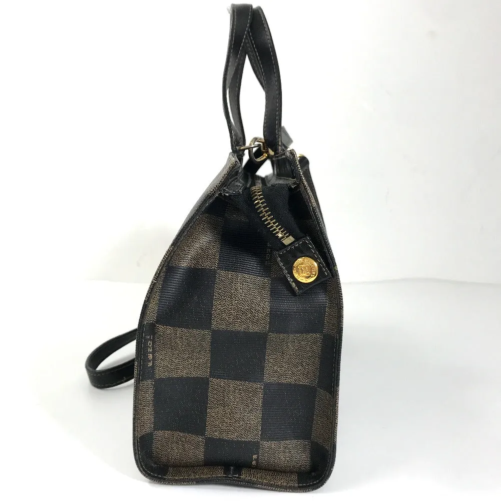 Fendi Canvas Pecan Block Handbag - '10s