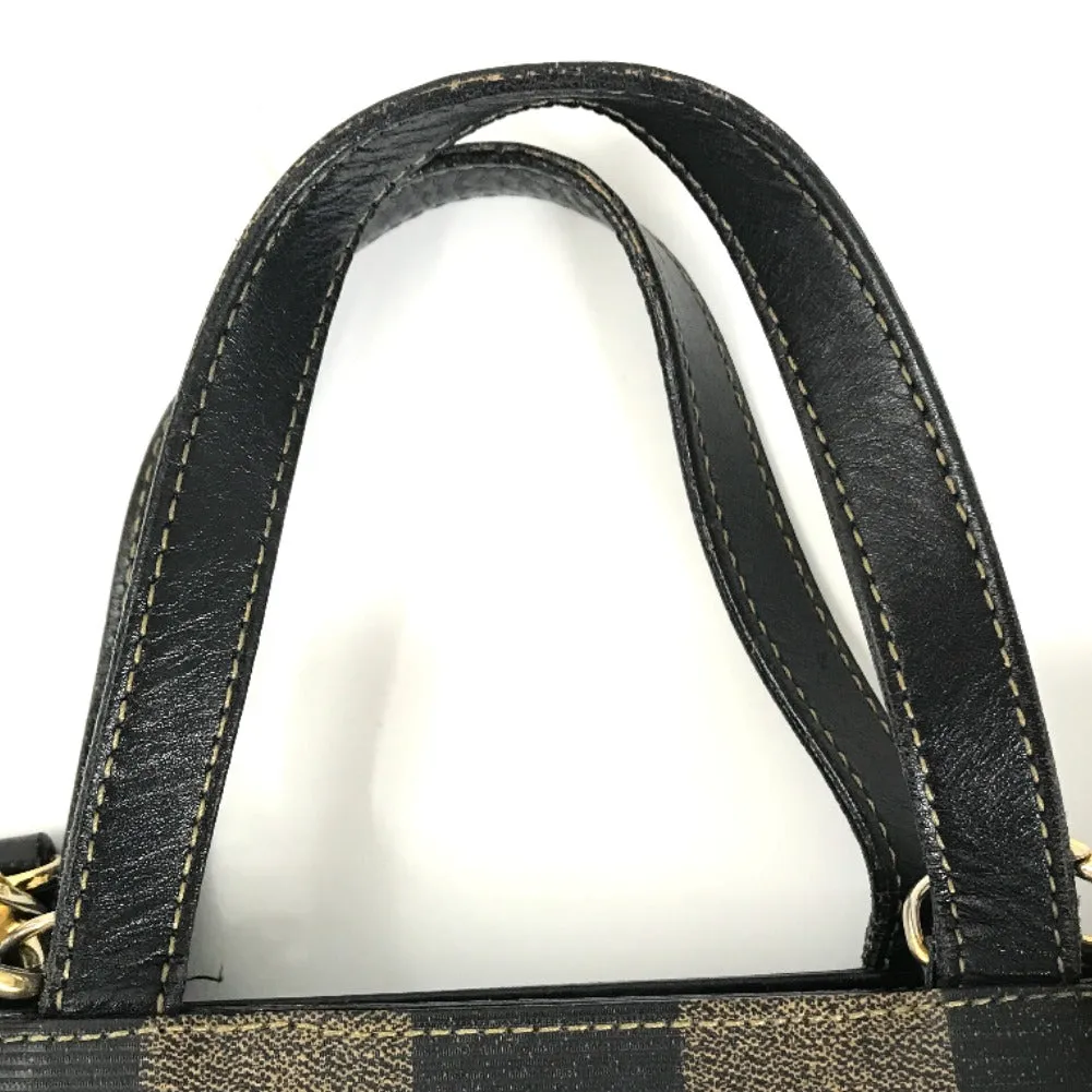 Fendi Canvas Pecan Block Handbag - '10s