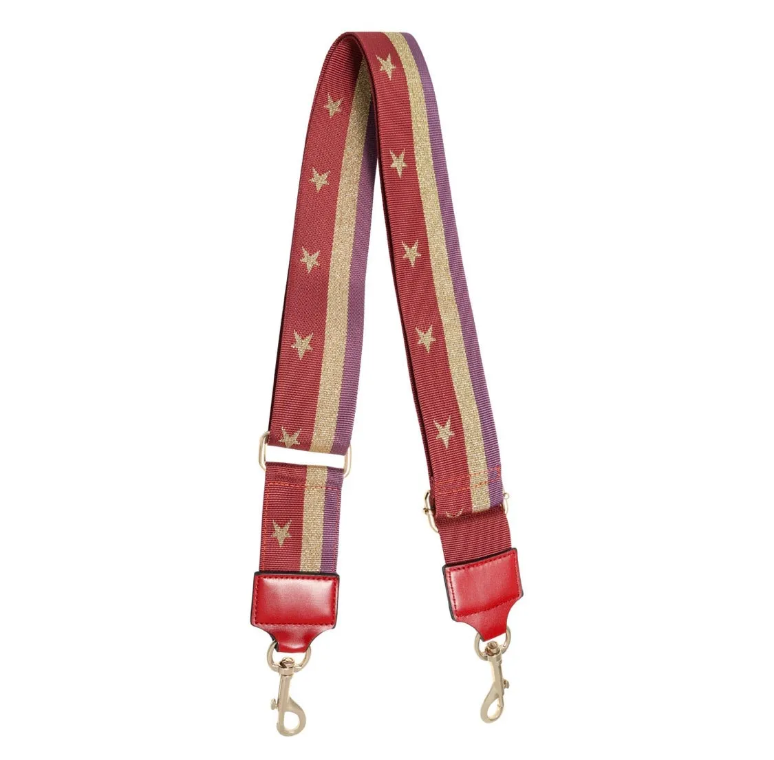 Glitter Star Bag Strap - Red, Purple & Gold