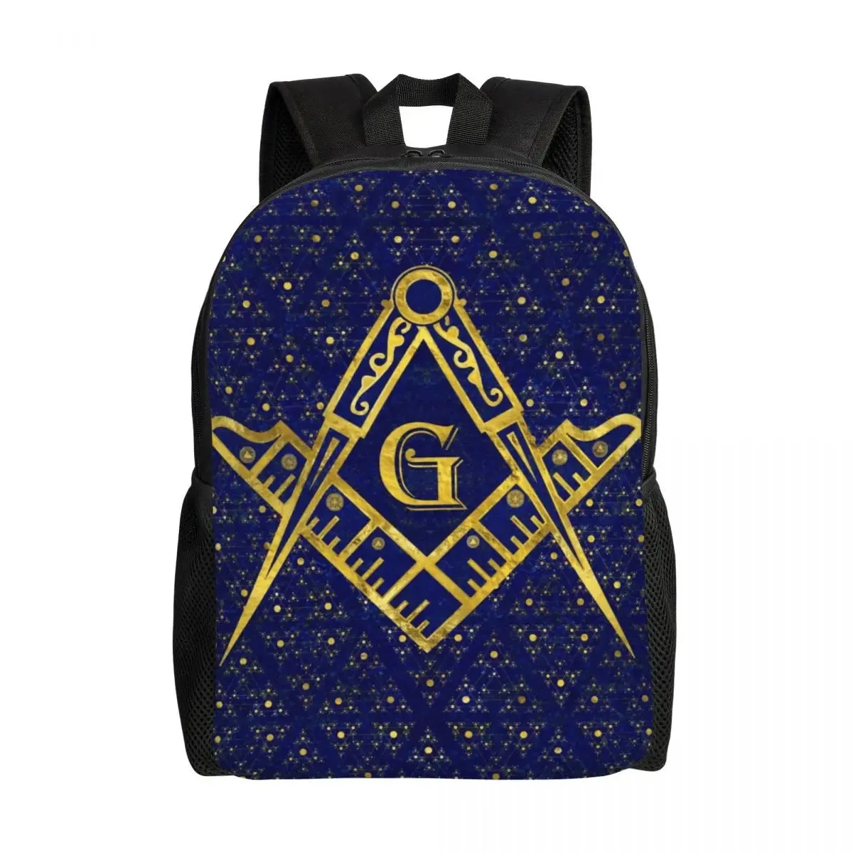 Master Mason Blue Lodge Backpack - Blue & Gold Zipper Closure & Soft Handles