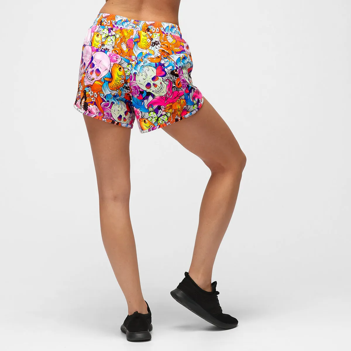 Tattoo Skulls Loose Fit Workout Shorts