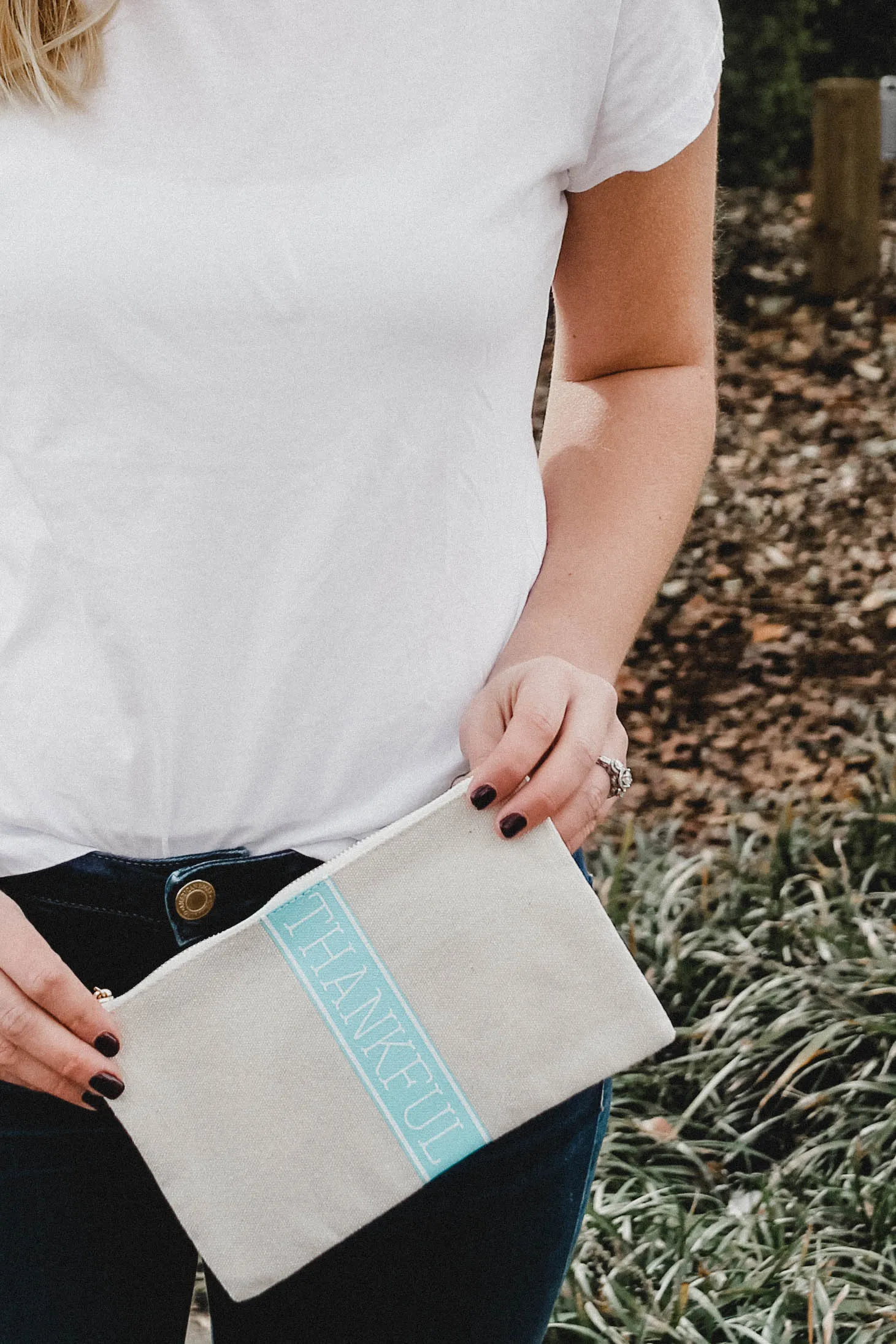 Turquoise Canvas Everything Bag - THANKFUL