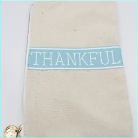 Turquoise Canvas Everything Bag - THANKFUL